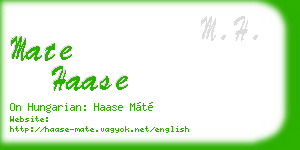 mate haase business card