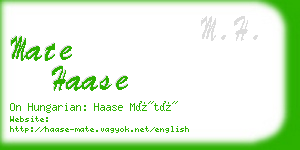 mate haase business card